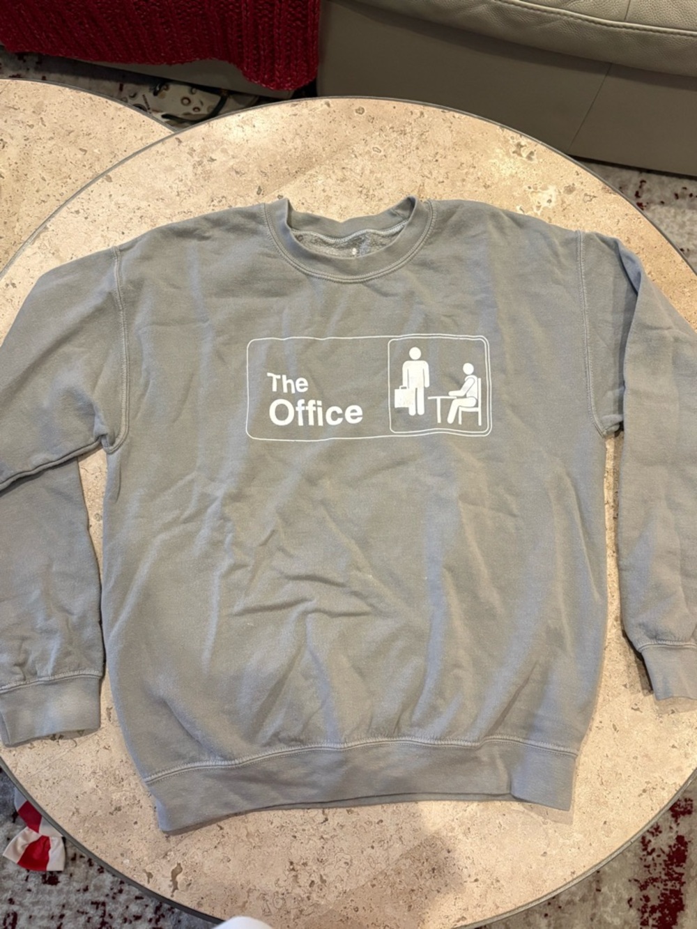 'The Office' Crewneck Sweatshirt - Light Gray with White Logo